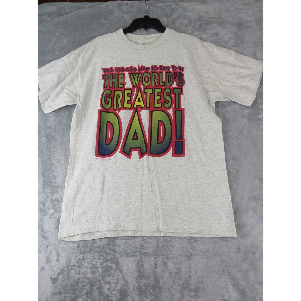 Vintage Murina World's Greatest Dad Graphic T-Shirt‎ Men's Large USA Made